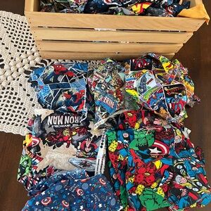 COPY - 4lbs bag of Marvel and DC Comic-Themed Cotton fabric pieces.